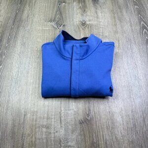 Polo Ralph Lauren Mens Blue Mock Neck 1/4 Snap Button Pullover Sweater Size 3XB